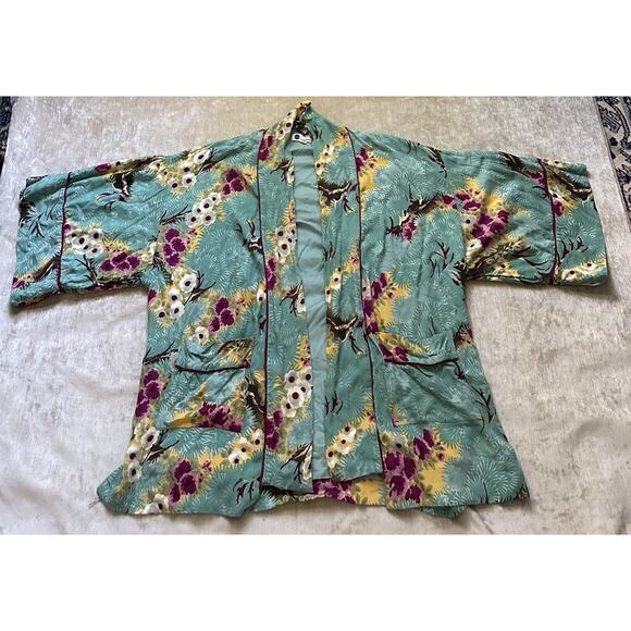 FLOREAT Loved By Anthropologie Women's Floral Rayon Kimono Jacket Size XS/S - Picture 9 of 16